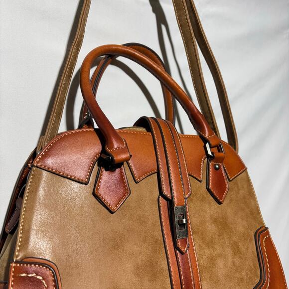 Brown Western Style Faux Leather Crossbody Bag Purse CLEAN Unbranded Equestrian - Picture 12 of 14